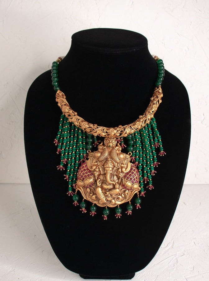 Ganesh Antique Set - Green