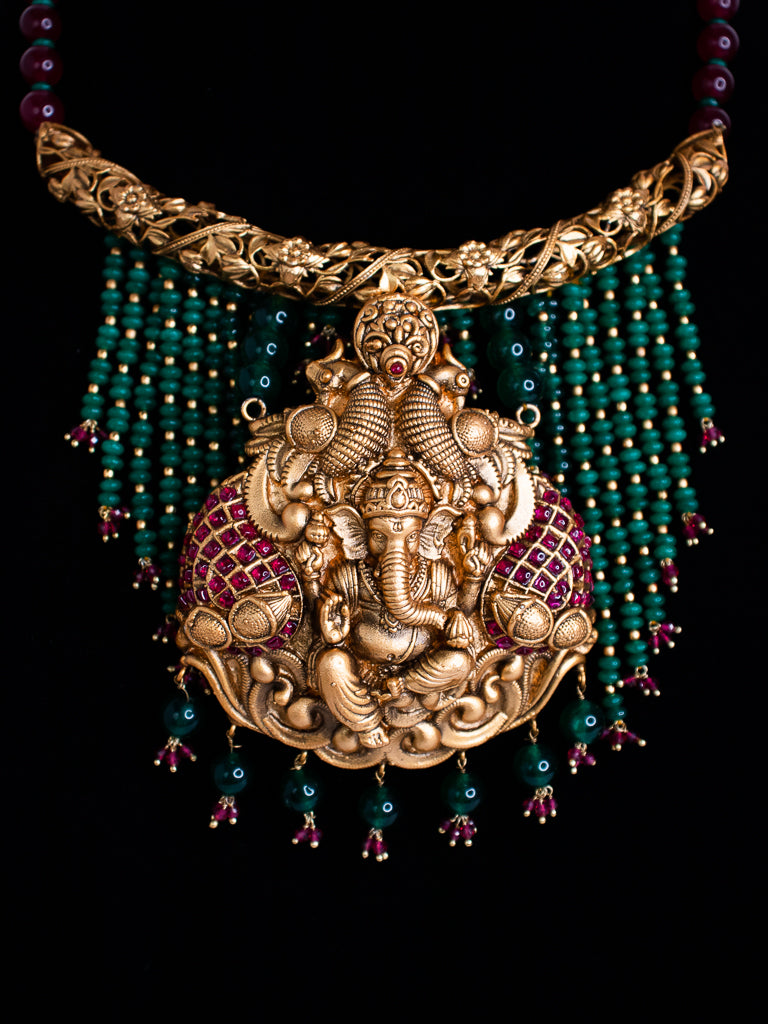 Ganesh Antique Set - Ruby/Green