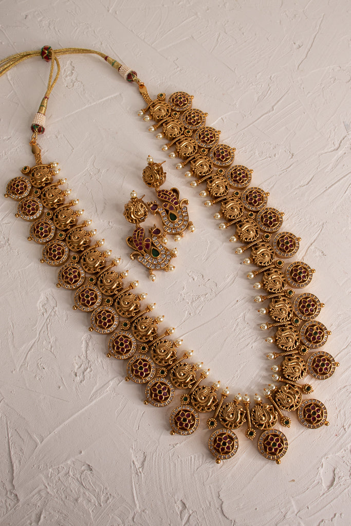 Peacock Kemp Long Short Neckpiece Set