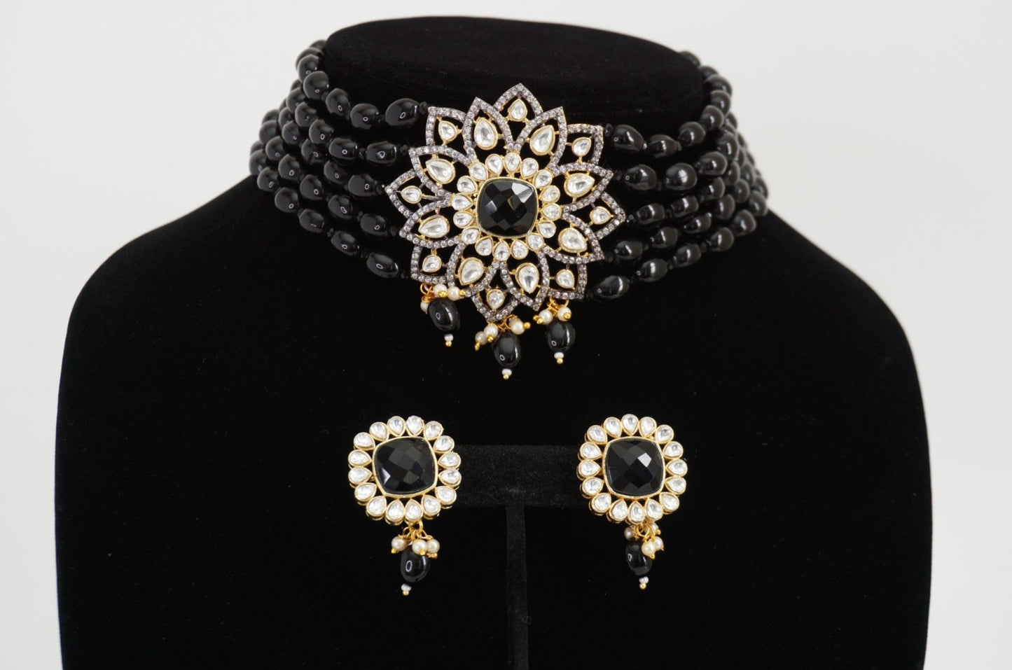 Highneck Choker Set - American Diamond