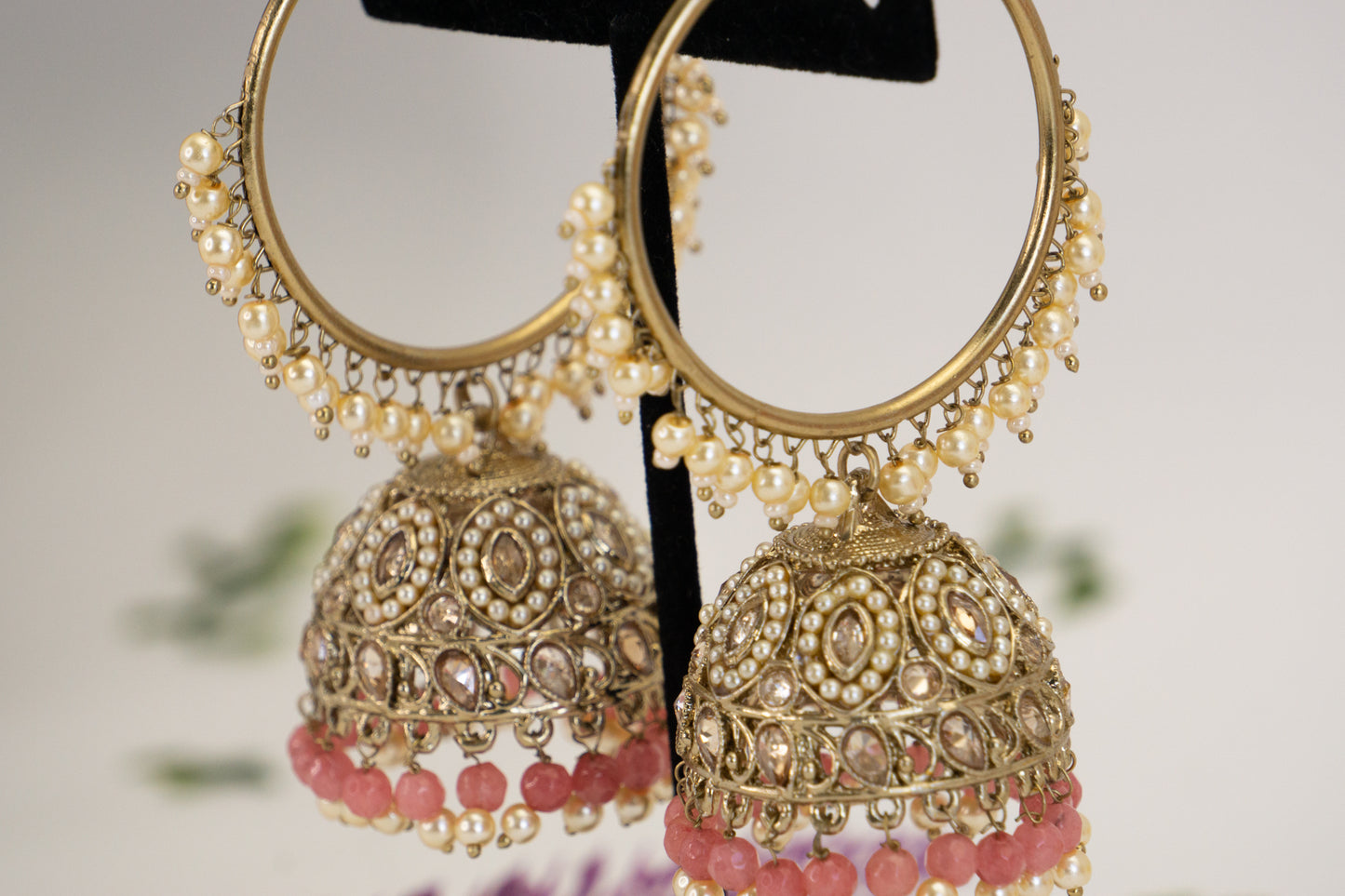Gold Polki Jhumkas