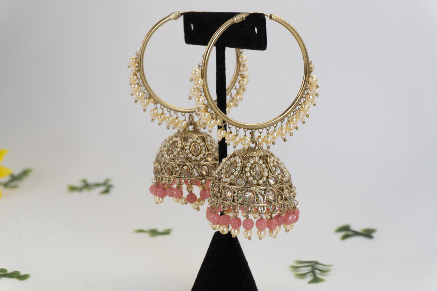 Gold Polki Jhumkas