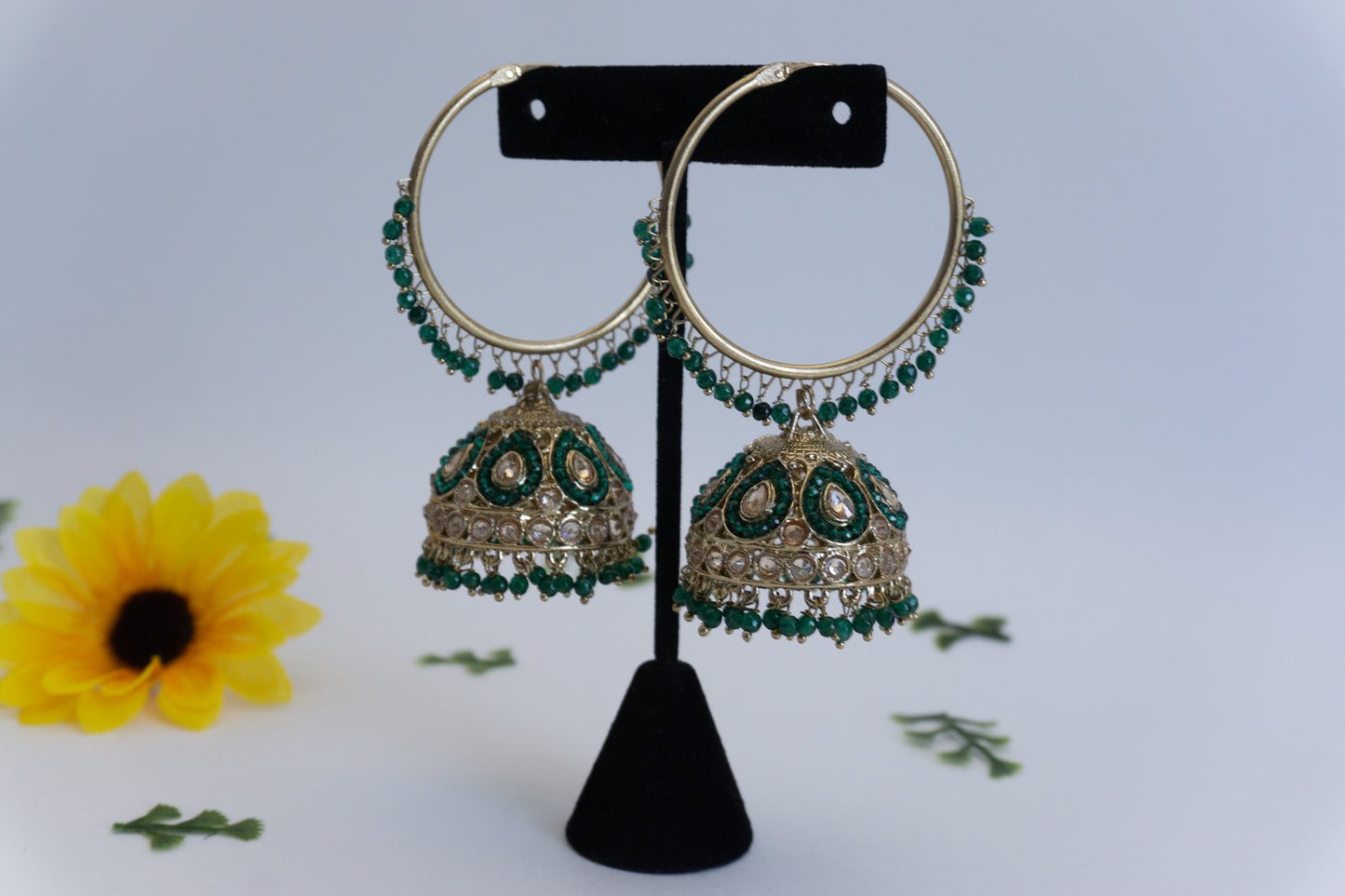 Gold Polki Jhumkas