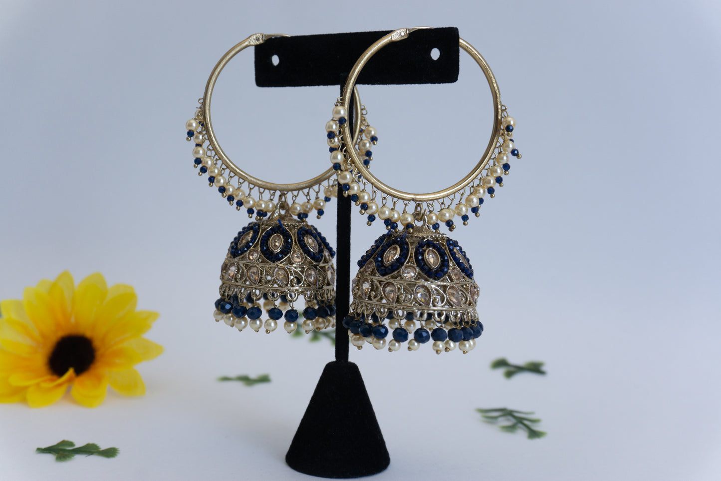 Gold Polki Jhumkas