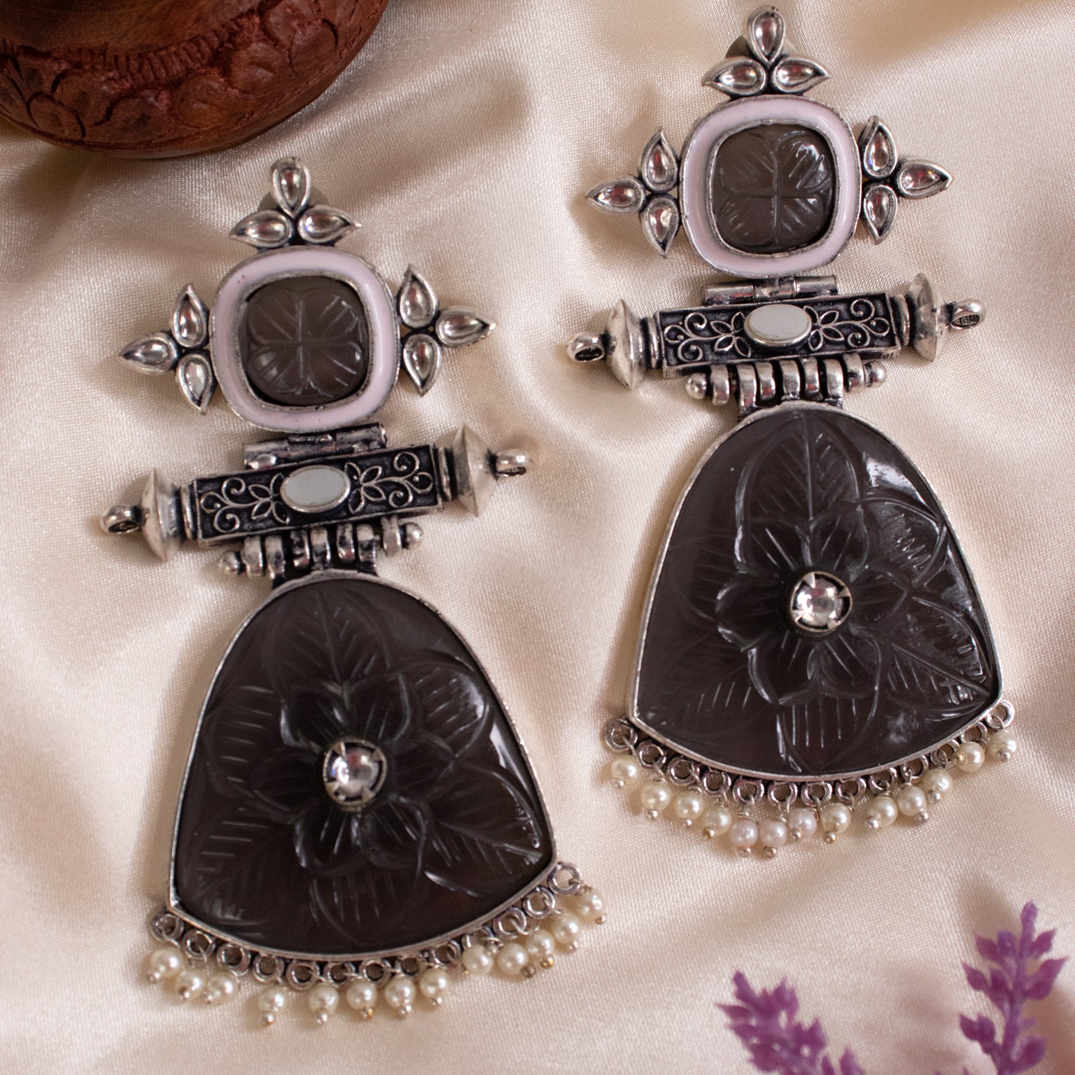 Boucles d'oreilles oxydées surdimensionnées - Tenue de soirée