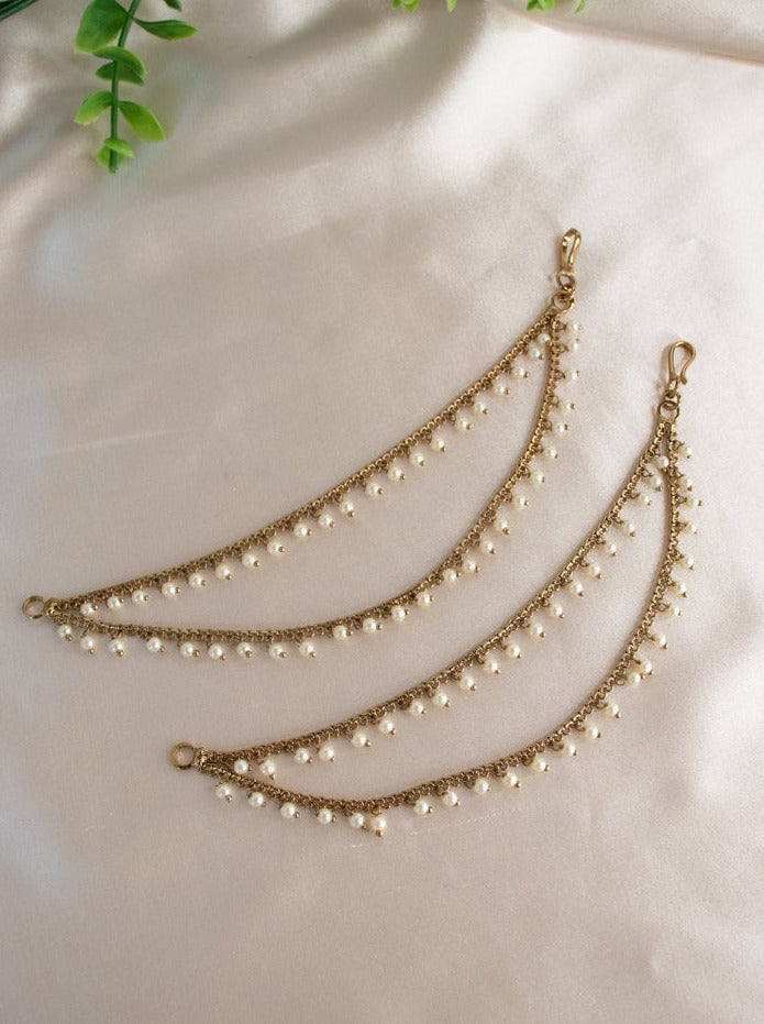 Gold toned layered earchain