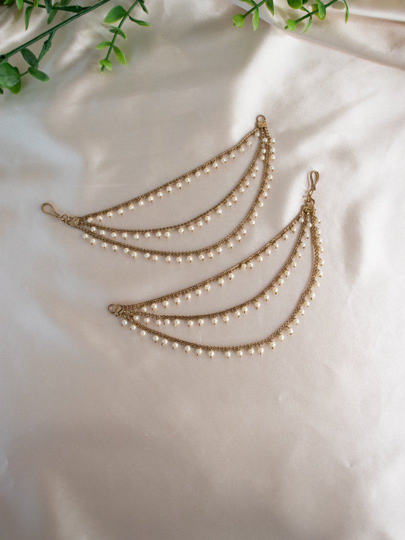 Gold toned layered earchain