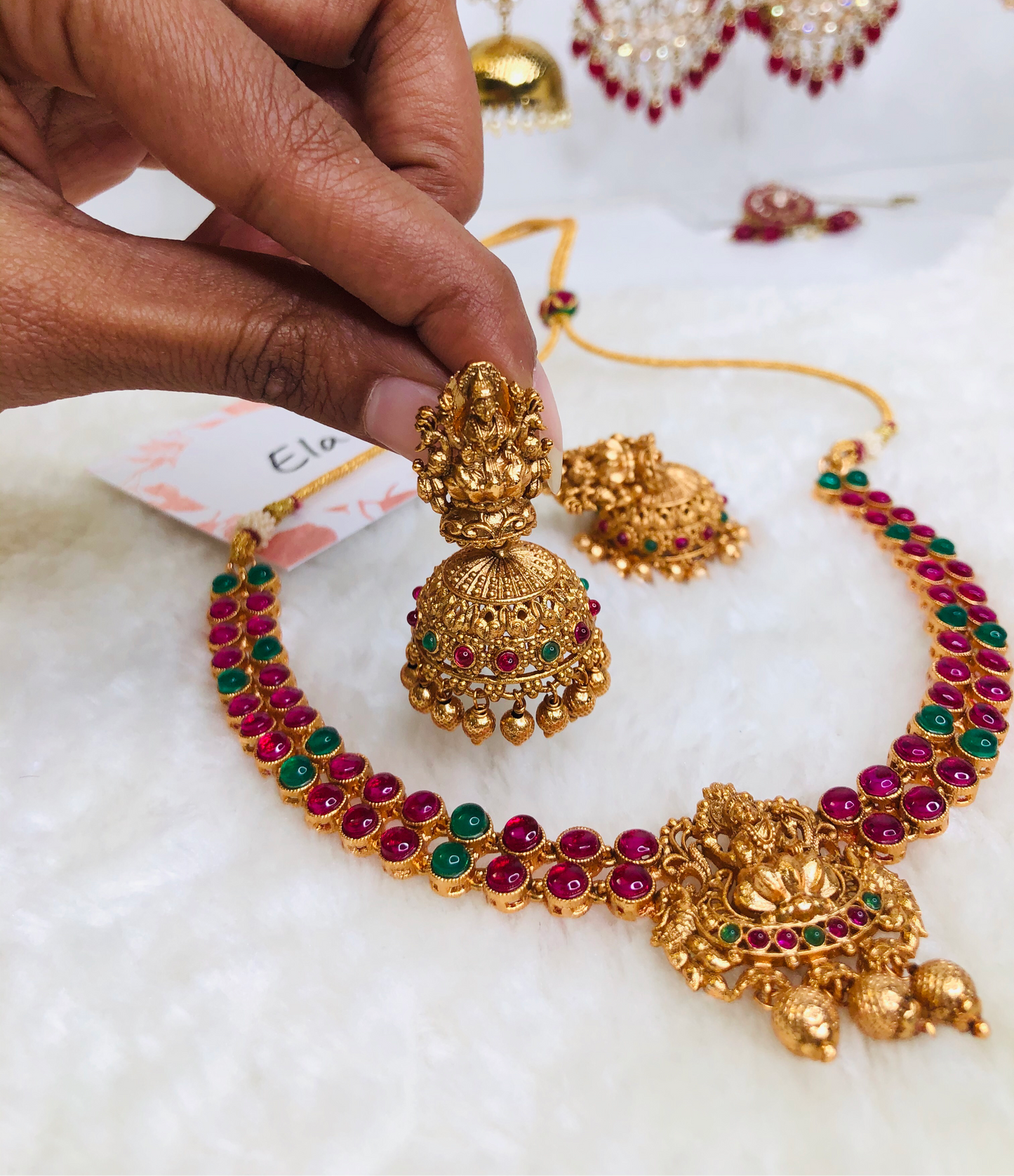 Kemp Necklace With Jhumkas
