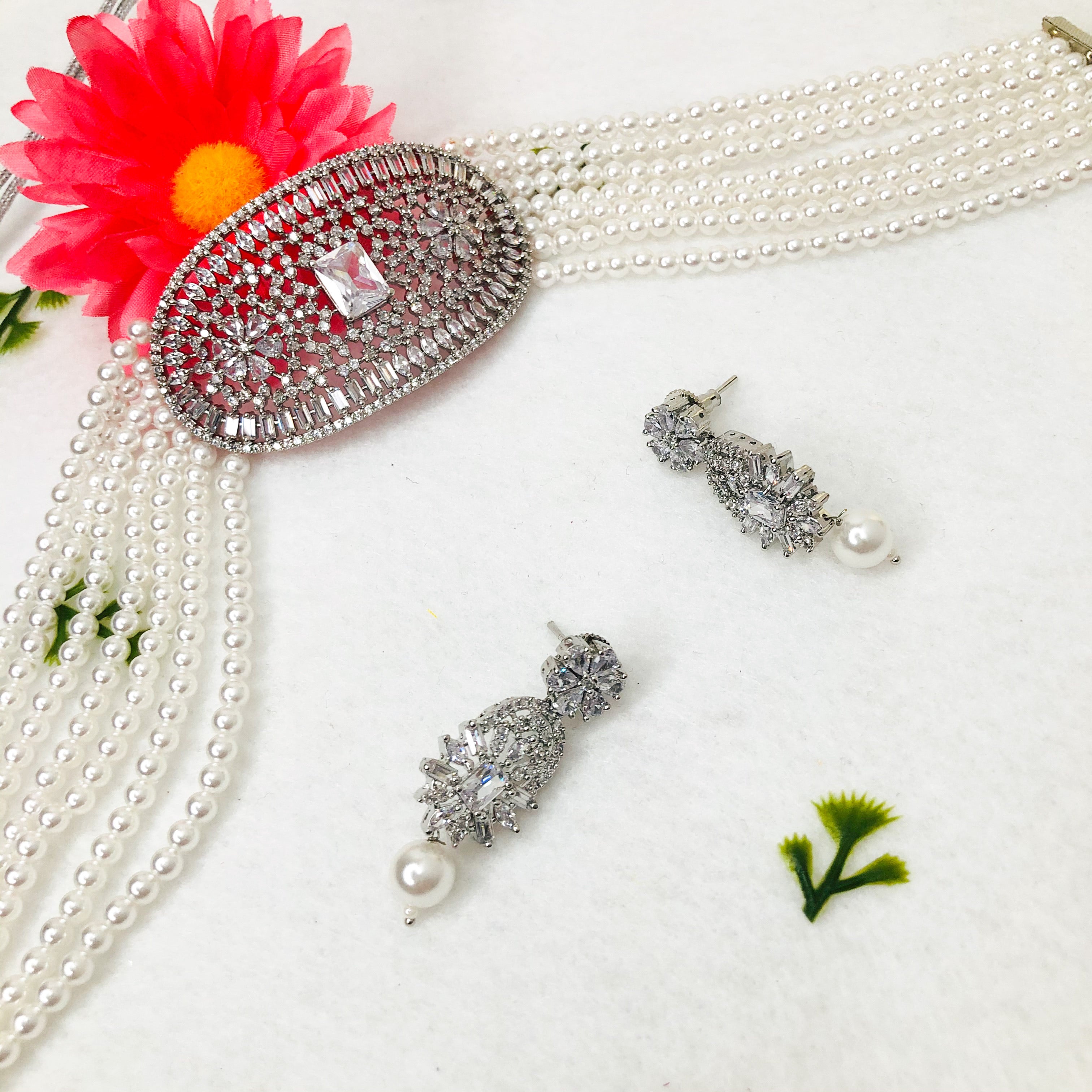 American Diamond Choker Set