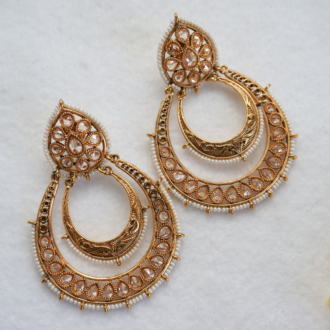 Antique Gold-Plated Chand Earring