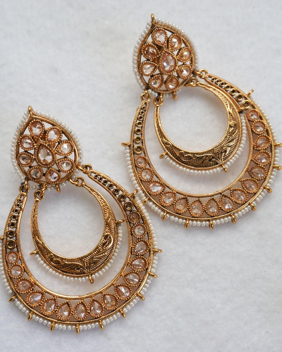 Antique Gold-Plated Chand Earring