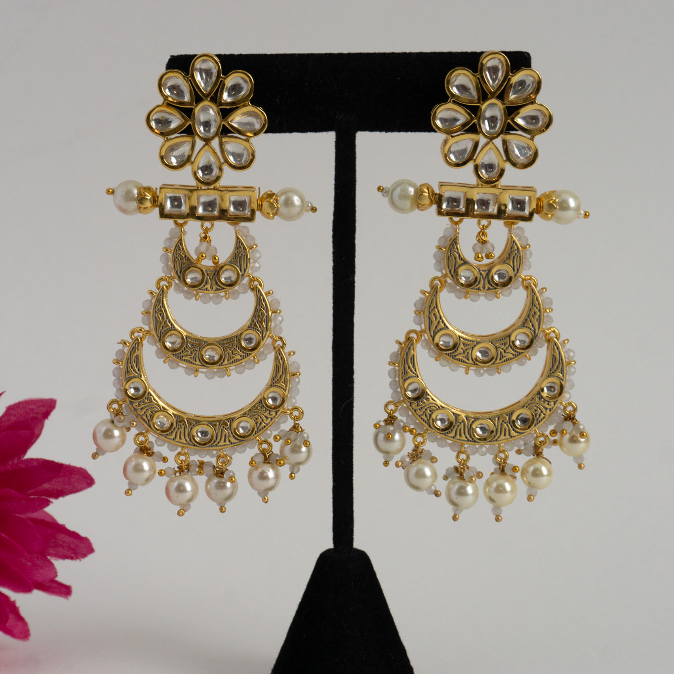 Boucles d'oreilles Kundan