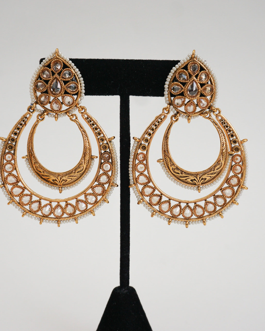 Antique Gold-Plated Chand Earring