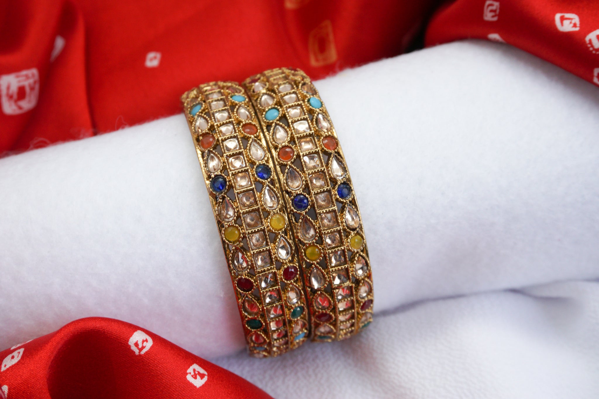 Multi Color Polki Bangles