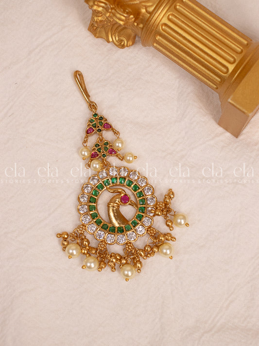 Gold Tone Temple Tikka Bridal-Front