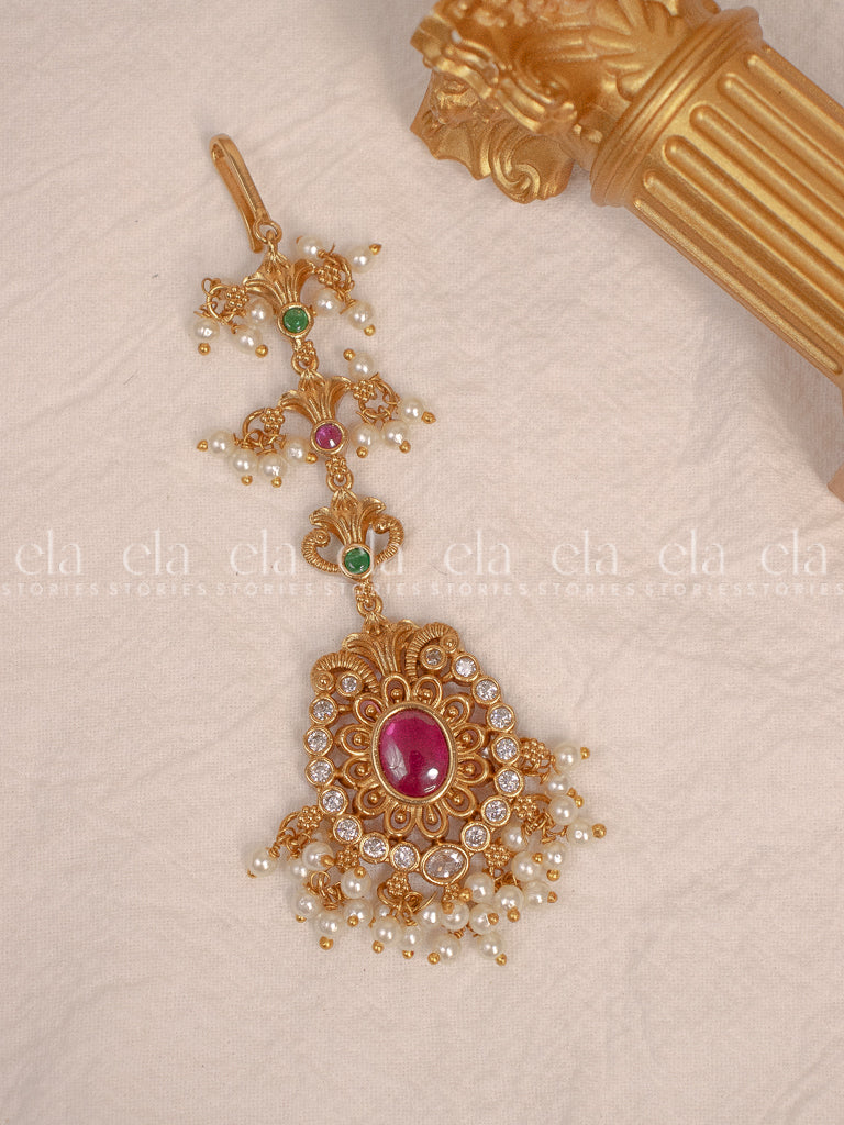 Gold Tone Temple Tikka S2 Bridal-Front