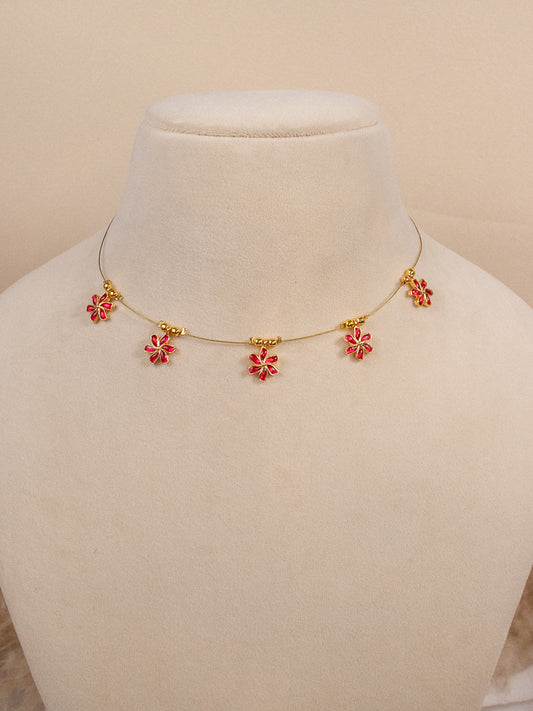 Floral Airy Pendant - Ruby