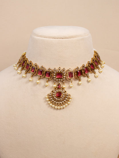 Box Style Choker - Ruby