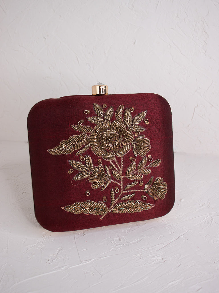 Hibiscus - Embroidery Clutch