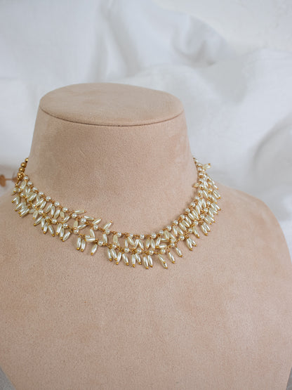 2 Layer Pearl Short Necklace