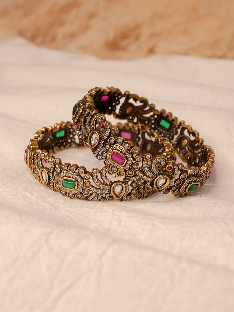 Victorian Finish Floral bangles