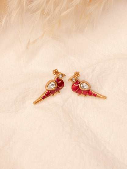 Enamel Parrot Studs