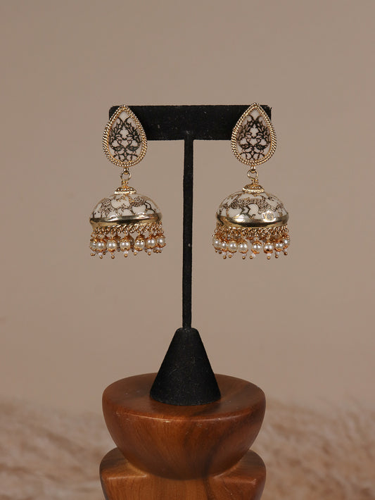 Meenakari Design Jhumka - 2