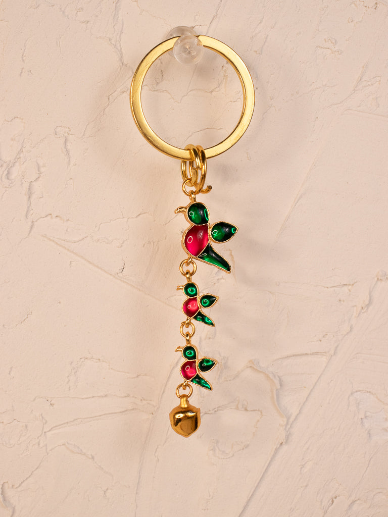 Green/Pink - Parrot Keychain - Airy Pendant