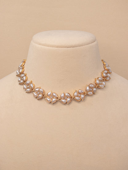 Double Side Necklace Set - Pearl/Ruby