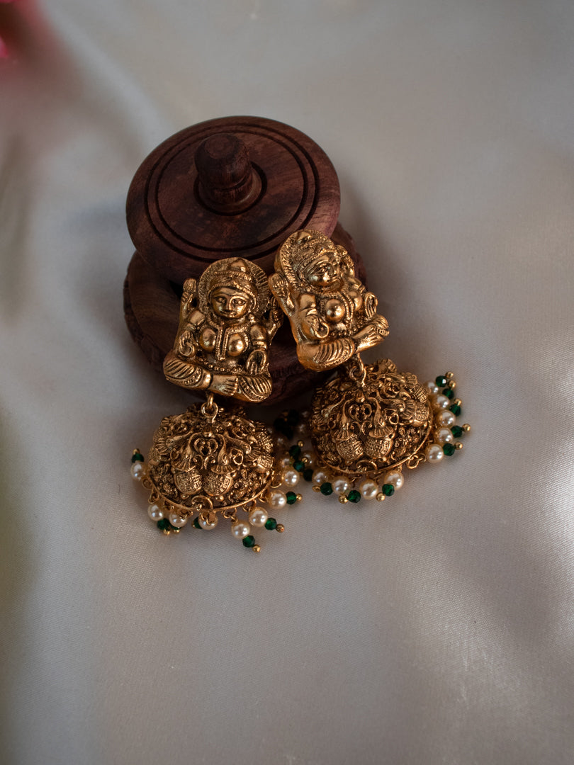Lakshmi Mala - Green Beads