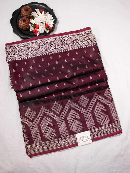 Maroon Semi Banaras - S009