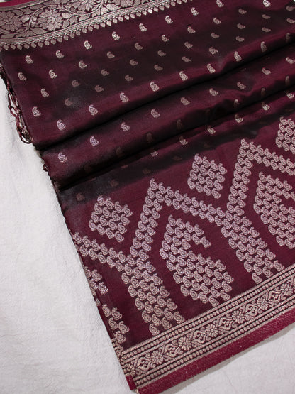 Maroon Semi Banaras - S009