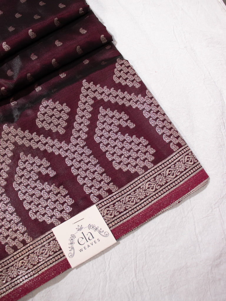 Maroon Semi Banaras - S009