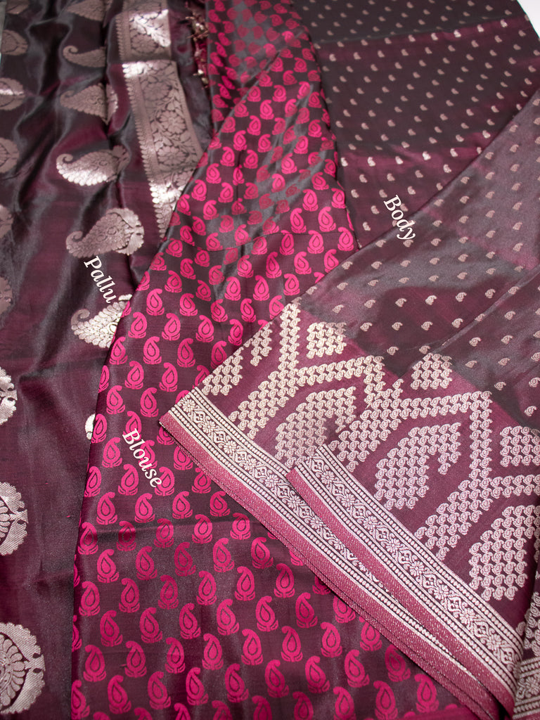 Maroon Semi Banaras - S009