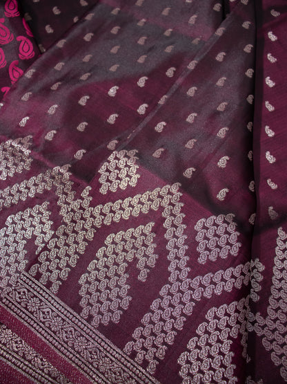 Maroon Semi Banaras - S009