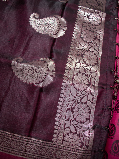 Maroon Semi Banaras - S009