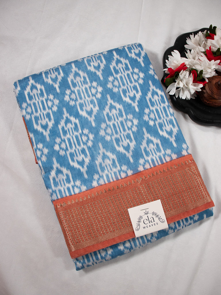 Blue Semi Chanderi - S027