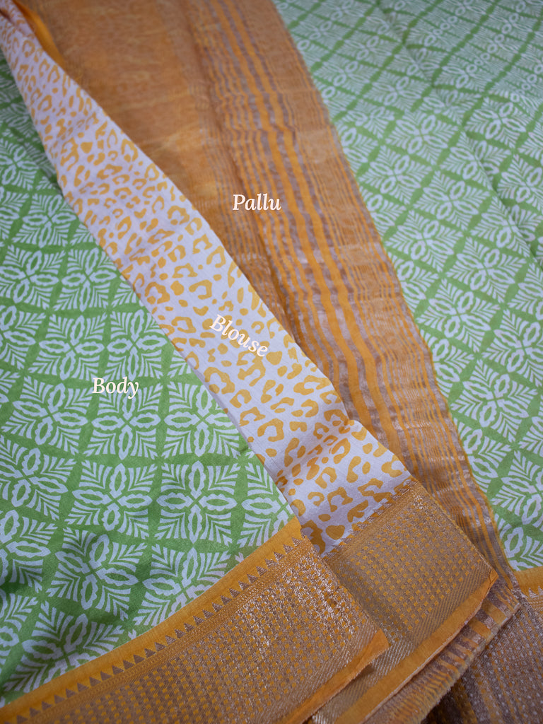 Green Semi Chanderi - S029