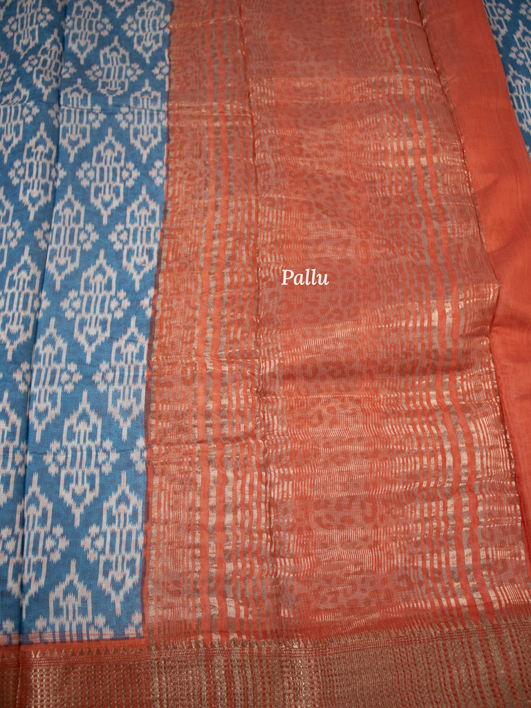 Blue Semi Chanderi - S027