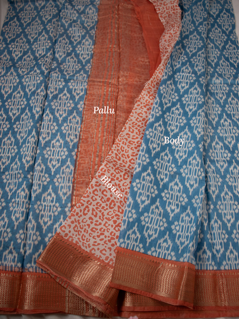 Blue Semi Chanderi - S027