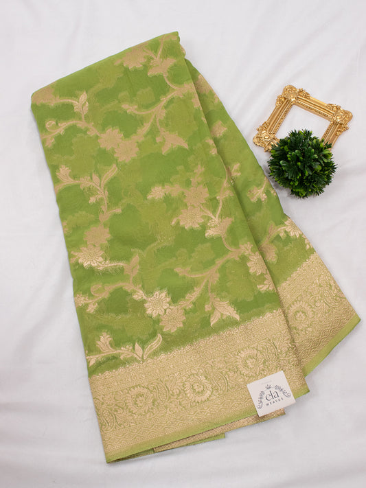 Green Designer Georgette - S042