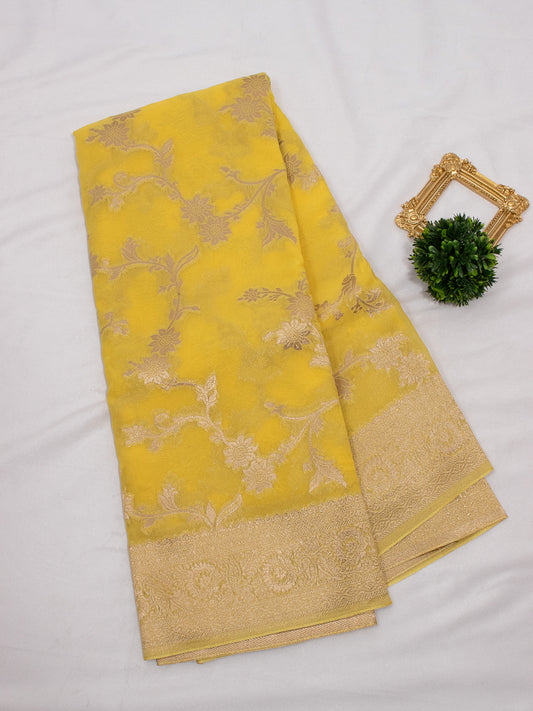 Yellow Designer Georgette - S043