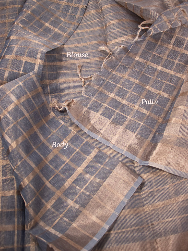 Blue Checked Tissue - S035