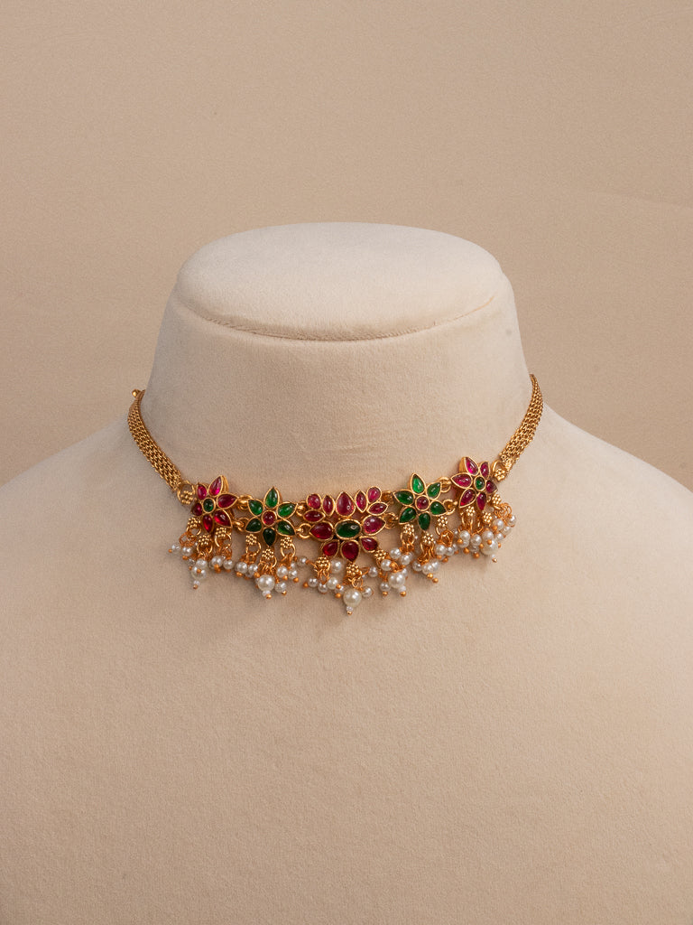 Lotus Choker Ruby/Green - Pocket Friendly