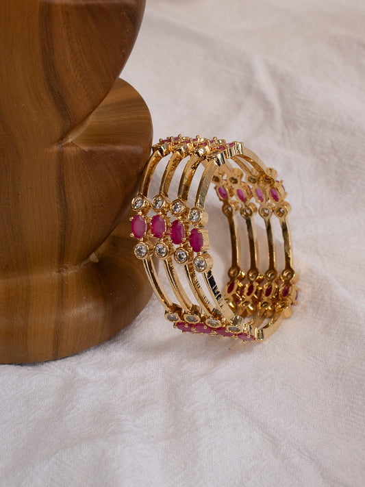 Kids Bangles - Ruby/White