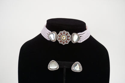 Thin Choker Set - Pink