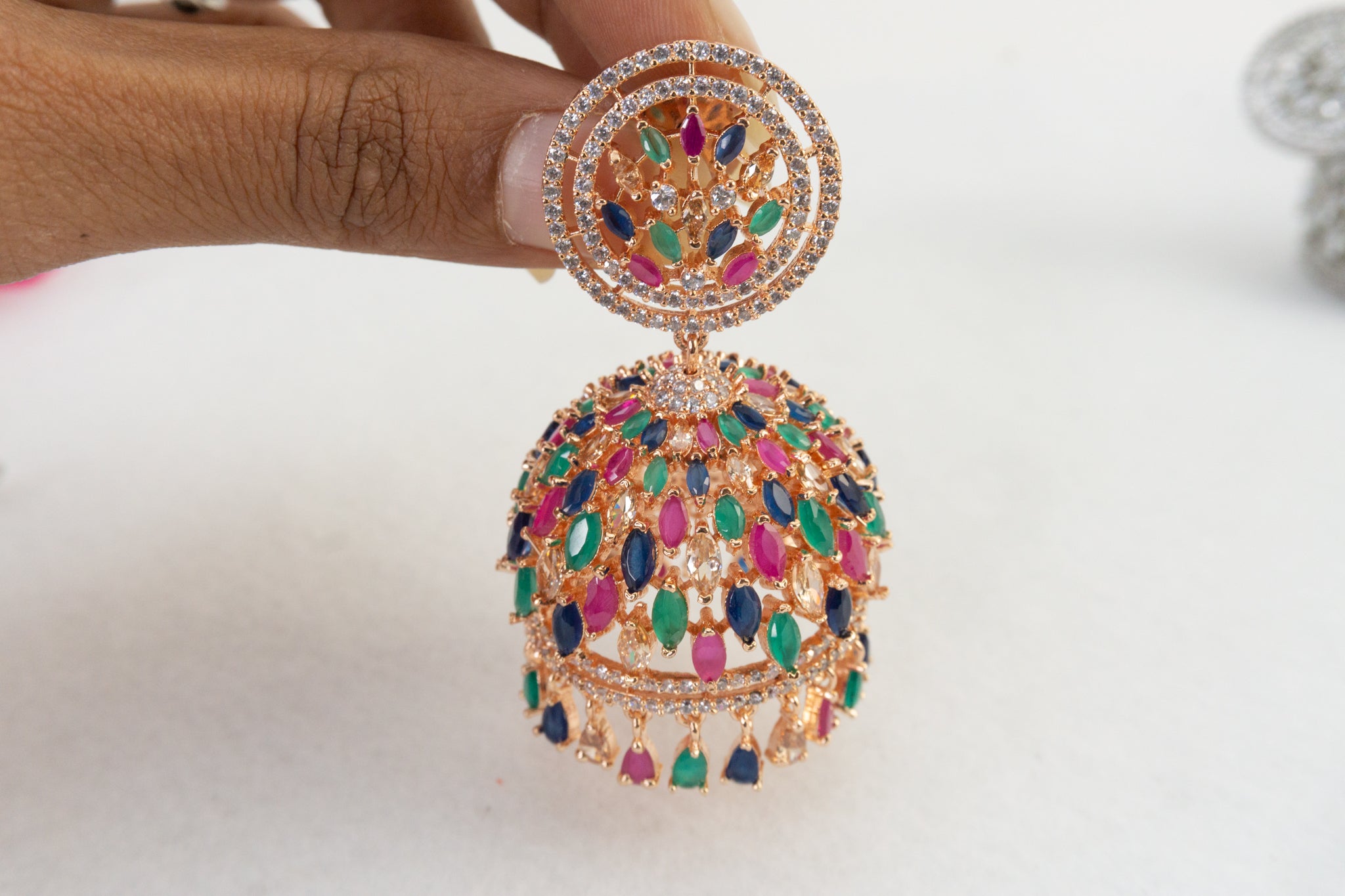 American Diamond Jhumkas