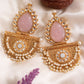 Kundan Earrings - Pink