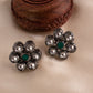 Kundan White Stones Black Rodium Choker Style Necklace Set