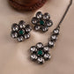 Kundan White Stones Black Rodium Choker Style Necklace Set
